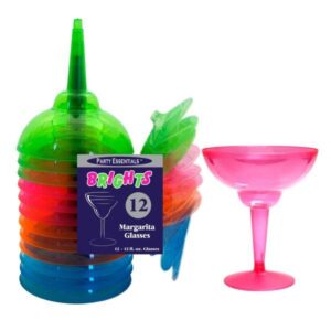 12oz Assorted Neon Margarita Glasses 12CT