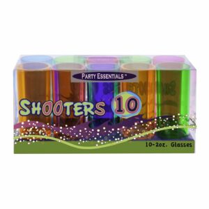 2oz Assorted Neon Plastic Shooter Glasses 10CT