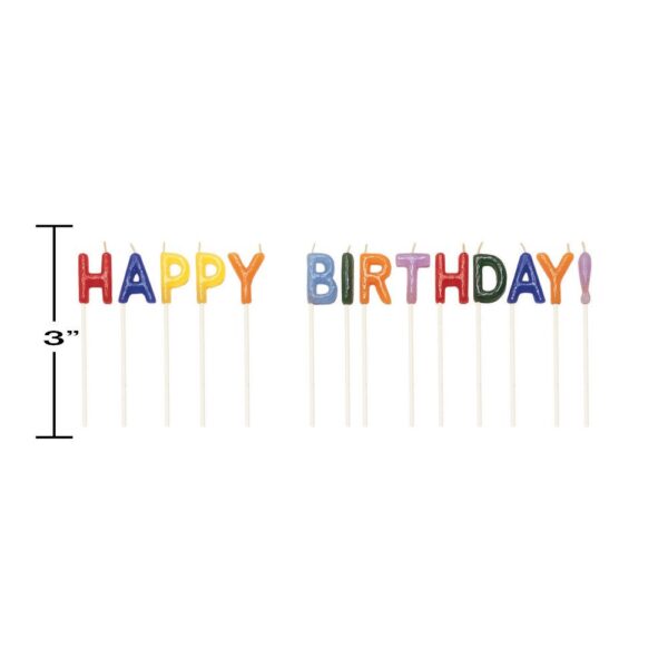 "Happy Birthday" Letter Candles 3"