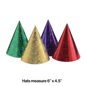 Assorted Color Prism Party Hats 8CT