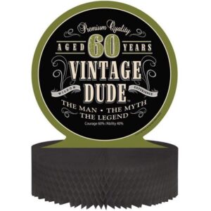 60TH Vintage Dude Honeycomb Centerpiece