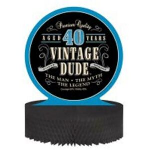 40TH Vintage Dude Honeycomb Centerpiece