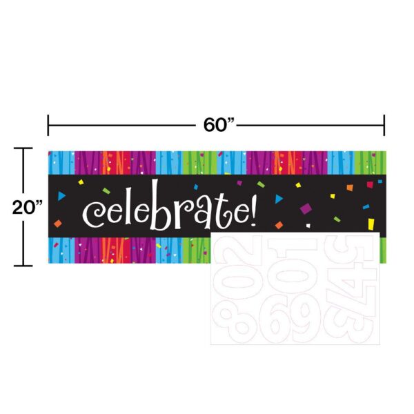 "Celebrate" Add an Age Birthday Banner 5'