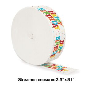 Happy Birthday Rainbow Crepe Paper 30FT