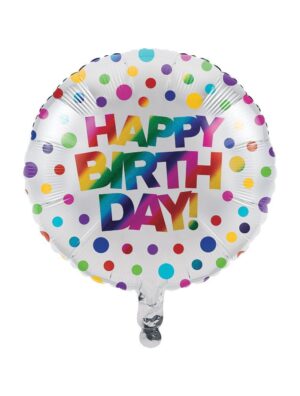 18" Rainbow Birthday Mylar Balloon