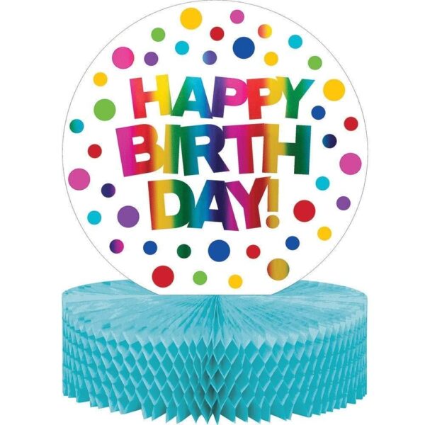 Rainbow Foil Birthday Honeycomb Centerpiece