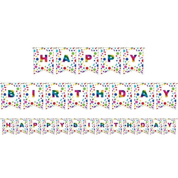 Rainbow Foil Jointed Happy Birthday Banner