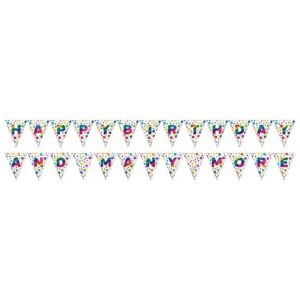 Rainbow Foil Flag Happy Birthday Banner