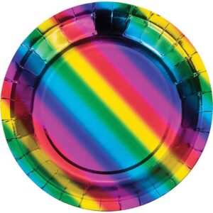 Rainbow Foil 7" Plates 8CT