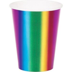 Rainbow Foil 9OZ Cups 8CT