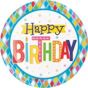 Bright Birthday 9" Plates 8CT