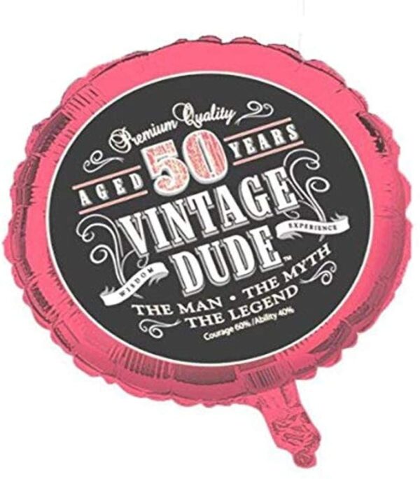 18" Vintage Dude Mylar Balloon 50TH
