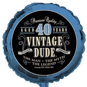 18" Vintage Dude Mylar Balloon 40TH