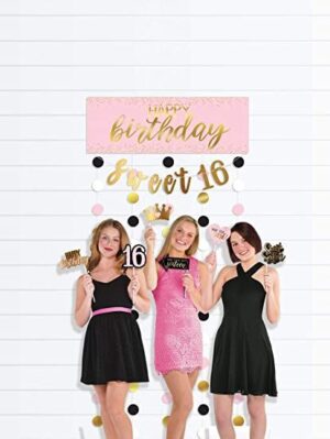 Sweet Sixteen Photo Booth Backdrop 77"x38.9"