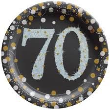 Sparkling Celebration 70th 7" Plates 8CT