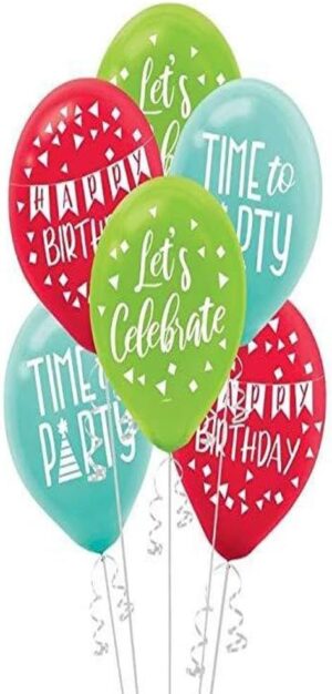A Reason to Celebrate Assorted Colors 12" Latex Balloons 15CT