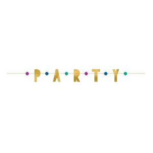 Happy Dots "Party" Pom Pom Foil Banner
