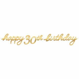Golden Age Birthday 30th Letter Banner 12″