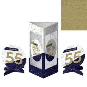 Navy & Gold Customizable Milestone Centerpiece