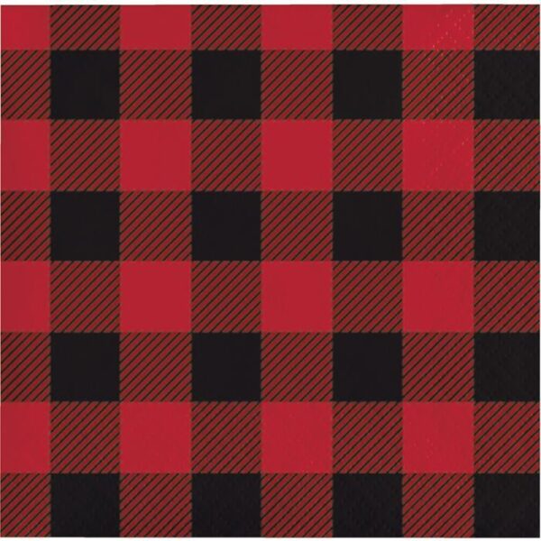 5" Buffalo Plaid Beverage Napkins 16CT