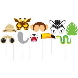 Assorted Photo Booth Jungle Animals Party Props 10PC