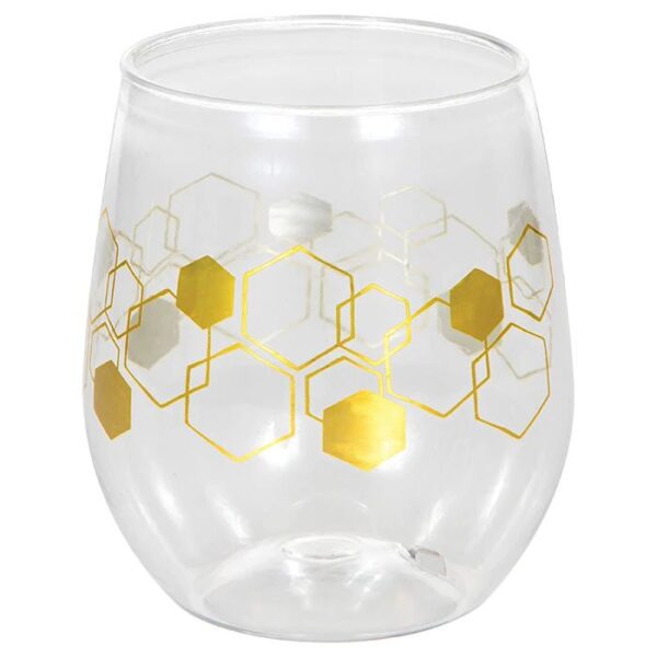 Honeycomb Plastic Stemless Wine Cup 14oz