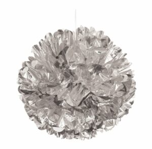 Hanging Puff Decor 16" Silver Foil