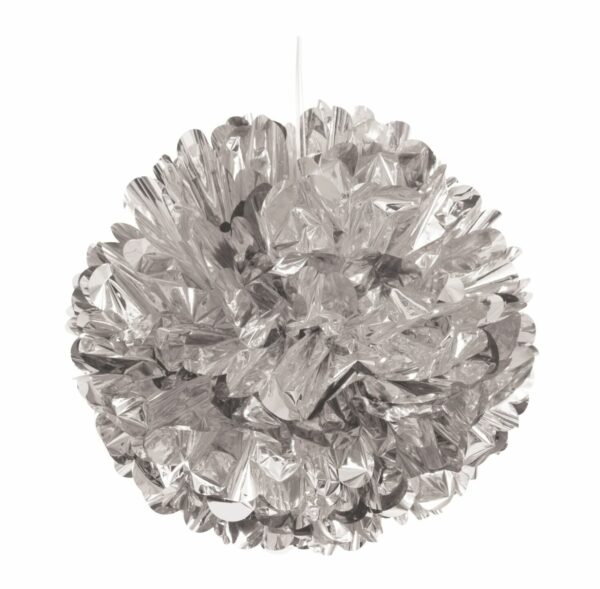 Hanging Puff Decor 16" Silver Foil