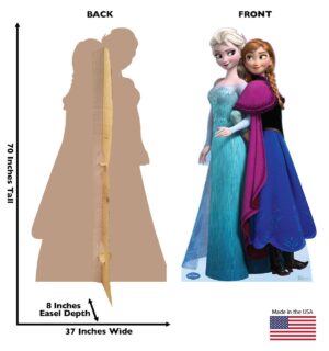Frozen Elsa & Anna Life-Size Cardboard Standup Cutout 70"x37"x8"
