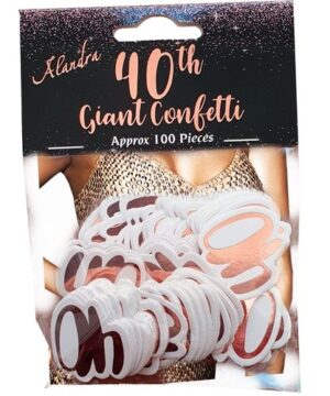Big Size Rose Gold  40th Confetti