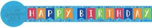 Vibrant Blue "Happy Birthday" Printed Crepe Streamer 81'