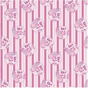 Its A Girl Bottle Giftwrap 30"x5ft