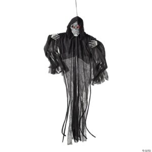 Hanging Animated Black Skeleton Reaper 4FT
