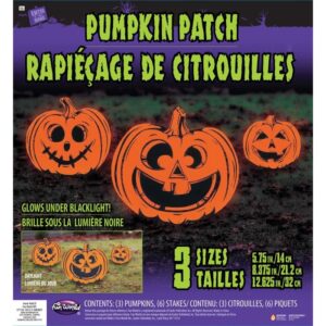 Friendly UV Reactive Pumpkin Patch Lawn Decorations 3pcs