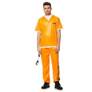 2pc Orange Convict Adult Costume