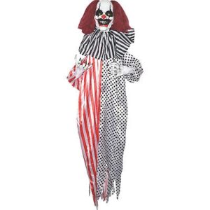 47" Hanging Creepy Jester Clown Shake & Sound