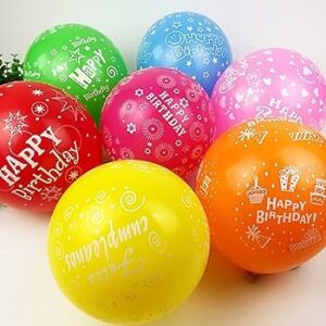 12" Happy Birthday Balloons 6CT