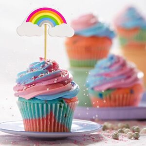Rainbow Foil Cupcake Picks 12CT