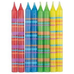 Striped Birthday Candles 8CT