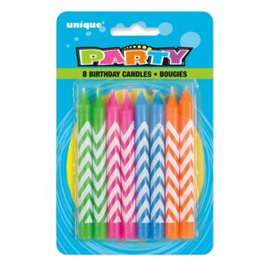 Chevron Birthday Candles 8CT