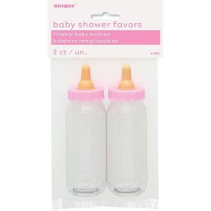 5" Pink Fillable Baby Bottle 2CT