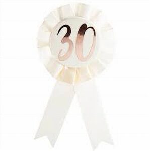 Rose Gold 30th Rosette Badge