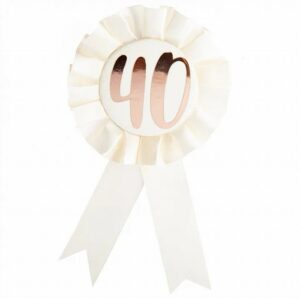 Rose Gold 40th Rosette Badge