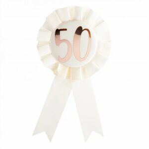 Rose Gold 50th Rosette Badge