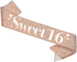 Rose Gold 16th Birthday Sash