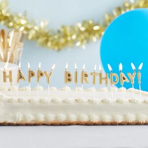 Gold Happy Birthday Pick Candles