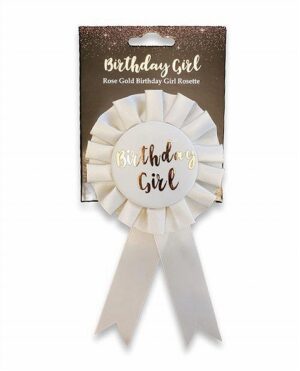 Rose Gold Birthday Girl Rosette