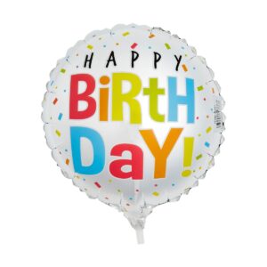 22" Happy Birthday Confetti Mylar Balloon