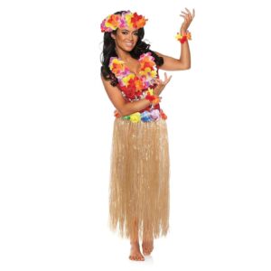 Hawaiian Accessory Kit Skirt, Lei, Wrist Cuffs