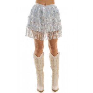 Fringe Skirt Silver Adult